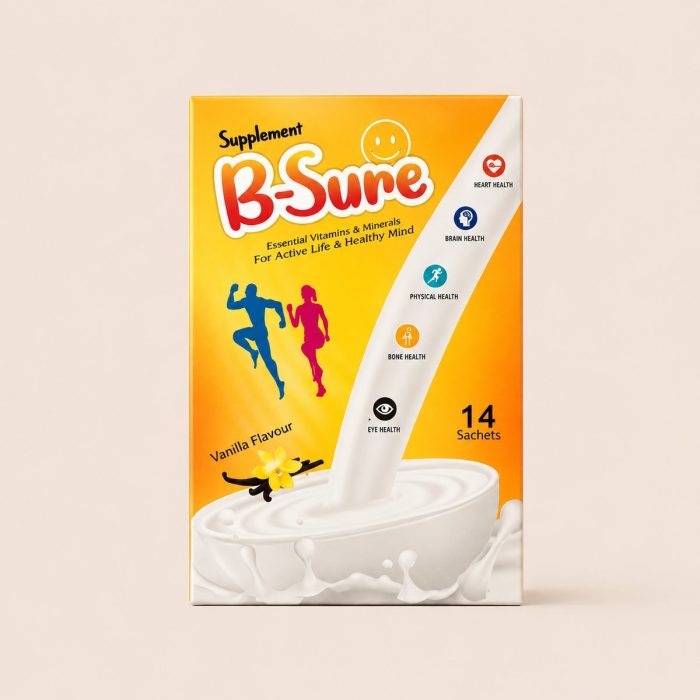 Pack of 28 B-sure vanilla sachets